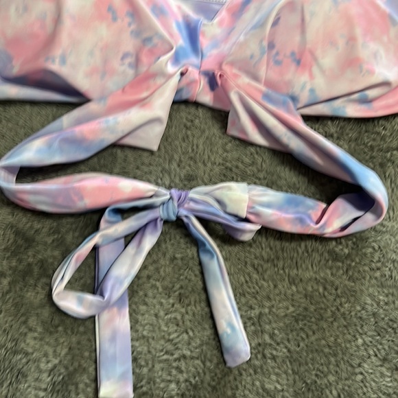 Brooklyn High Waist Slimming Design Bikini, Size XL, Tie Dye Cotton Candy - Picture 3 of 8